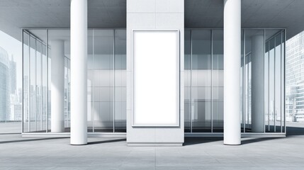 Fototapeta premium Blank Advertisement Billboard Mockup in Modern Urban Setting Offering Advertising and Marketing Opportunities