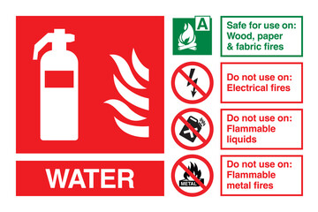 Water Fire Extinguisher Sign Vector