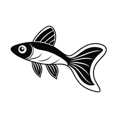 guppy fish vector illustration on white background