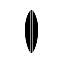 Isolated surfboard art on transparent background silhouette