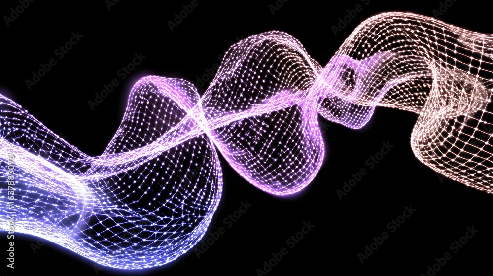 Aufkleber Abstract glowing network design swirling in a dynamic motion.