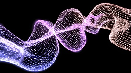 Fototapeta premium Abstract glowing network design swirling in a dynamic motion.