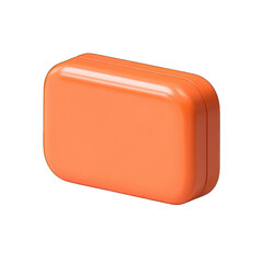 Coral-colored rectangular box, smooth surface