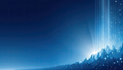 Silhouettes of trees with a glow of light.