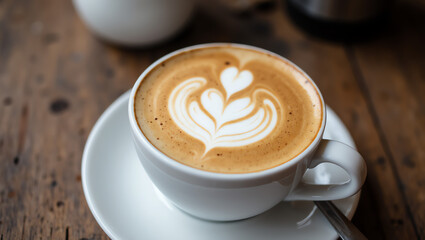 Macro Shot of Frothy Cappuccino with Latte Art &ndash; Gourmet Coffee Photography

