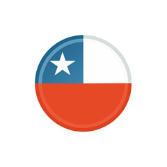 Chilean Flag Button Icon Circular Emblem Symbol of Chile National Identity and Patriotism