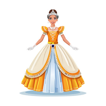 strapless open back dress Princess Jasmine Orange Brocade Cosplay Costume main image 0
