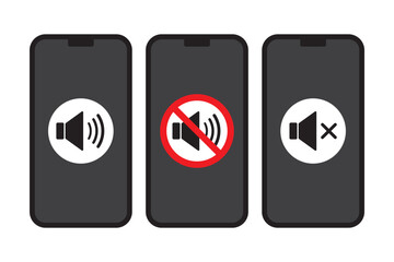 Smartphone No Sound Icon Vector