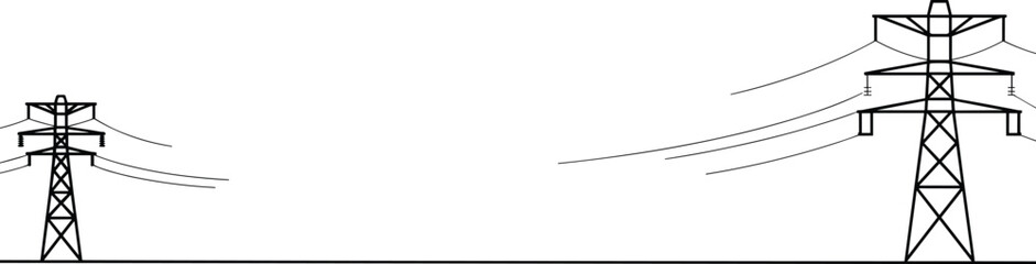 High voltage power lines, electricity transmission towers, energy infrastructure, electrical grid, industrial landscape, power distribution system