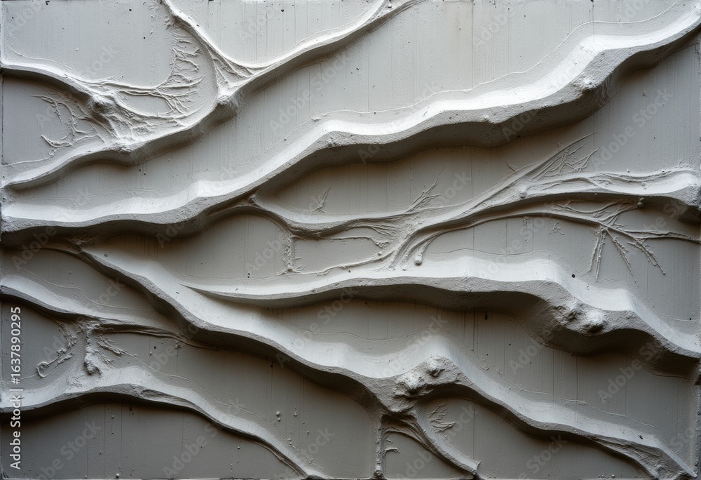 Poster textured abstract surface with layered, flowing lines and cracks in neutral tones