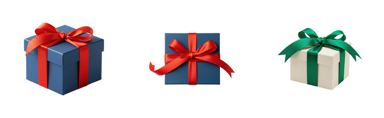 Obraz premium Gift wrapping celebration colorful presents for festive occasions indoor setting holiday vibes. Cut out PNG set