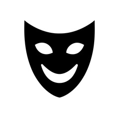 A simple happy mask on transparent background silhouette