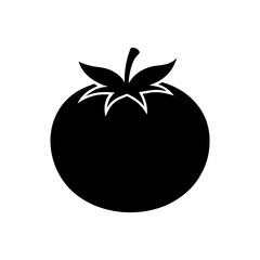 Tomato simple black on transparent background silhouette