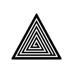 Nested triangle maze on transparent background silhouette