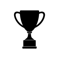Silhouette trophy cup on transparent background