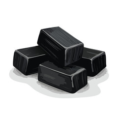 Stacked black licorice candies food illustration treats confectionery confection vector dessert sweet snack sugar