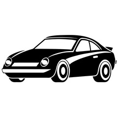 Car Design vector clean black silhouette design white background