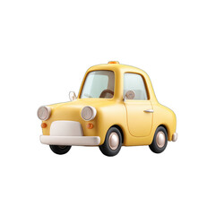 Cartoon yellow vintage car, 3D style