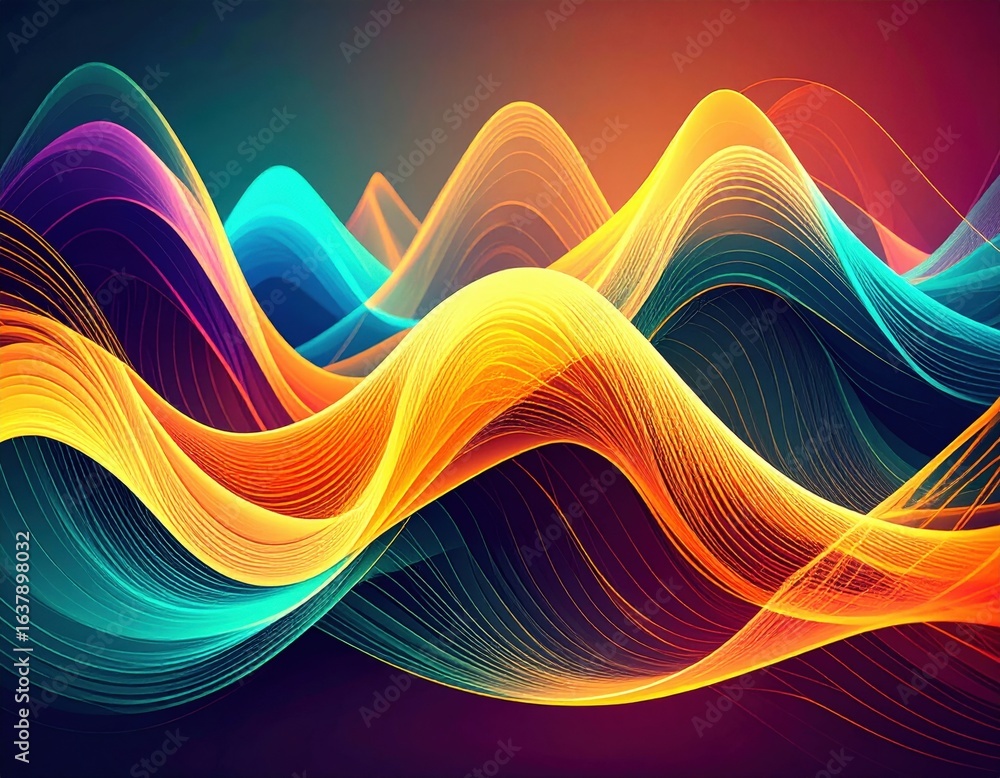 Poster abstract colorful wave pattern design