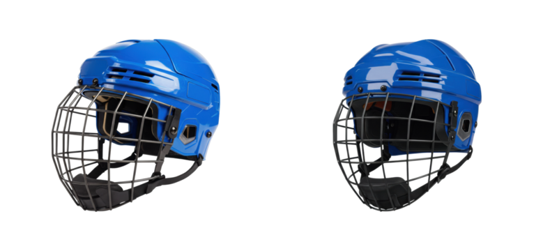 Ice hockey action gear sports arena product indoor environment safety concept. Cut out PNG set