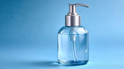 Soap dispenser on a blue background