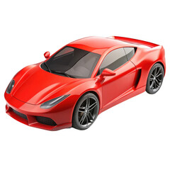 Red sports car isolated on transparent background