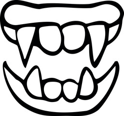 Vampire Fangs icon. Happy Halloween. Vector Illustration