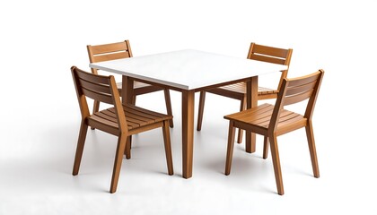 Square Dining Table with Four Chairs