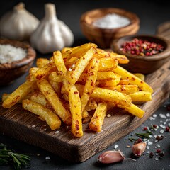 french fries with spices 