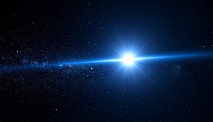 Radiant starburst emitting light rays in cosmic darkness