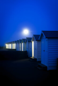 Goodrington Beach Huts, Paignton, Devon, UK, Diffused lighting, with white tones