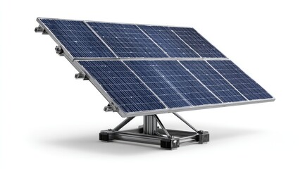 Tilting solar panel array on a metal stand
