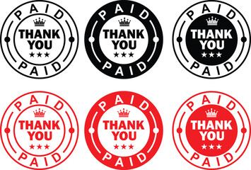 Obraz premium Thank You Paid Payment Confirmation Stamp 
