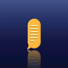 3D chat bubble icon, chat bubble icon with dark blue and light blue gradient background, suitable for use in chat applications, messages, chats, and etc