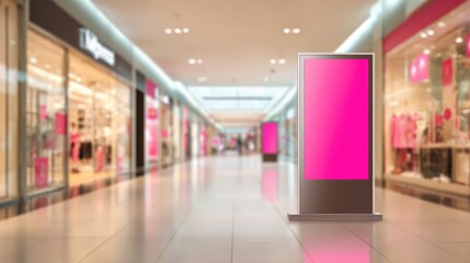 Fototapeta premium Modern Advertising Billboard in Shopping Mall: Mockup of a Digital Display for Marketing Campaigns
