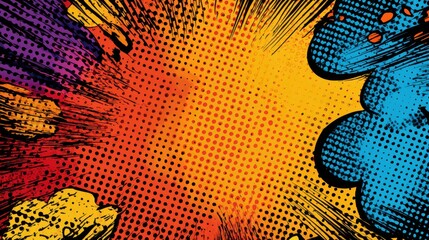 vibrant comic book explosion design