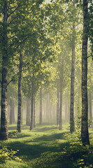 Fototapeta premium Forest pathway sunlight