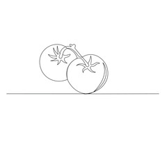 Tomato icon   continuous one line drawing of outline vector illustration