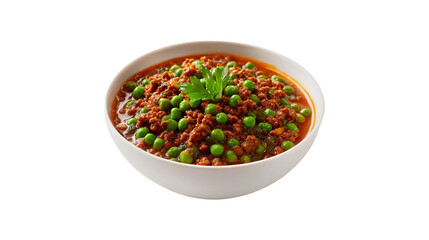 Delicious Keema Matar Indian Cuisine Ground Meat Peas Curry Bowl