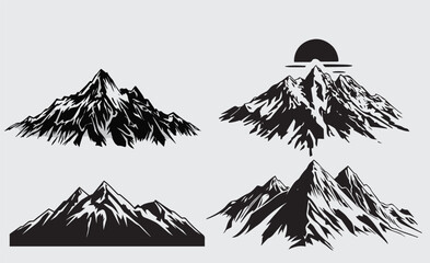 All mountain vector design set. mountain