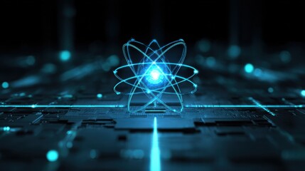 glowing atom digital circuit board