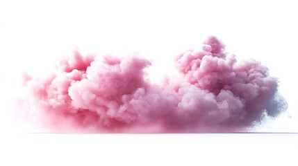 A pink and white cloud resembling cotton candy on isolated with transparent concept