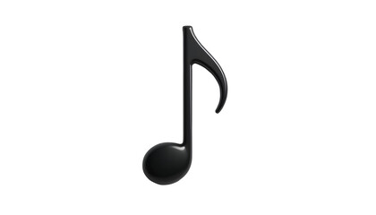 Black Musical Note Symbol – Glossy Matte Finish PNG
