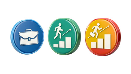 Career Growth Stages Business Icons Progress Success