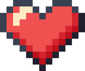 A single pixelated red heart.