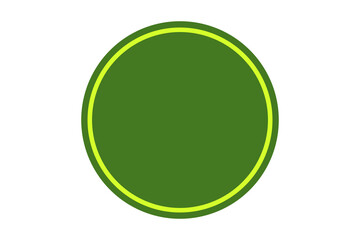 Green circular badge with yellow border for labels, stickers, icons, buttons, and graphic design projects