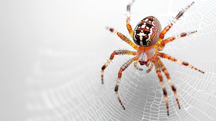 A spider weaving an intricate web design 