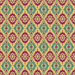 Colorful Ikat Seamless Pattern – Multicolor Ethnic Textile Design