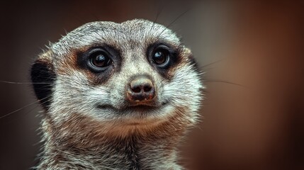 Meerkat standing upright in the desert, observing its surroundings during the day in a natural habitat