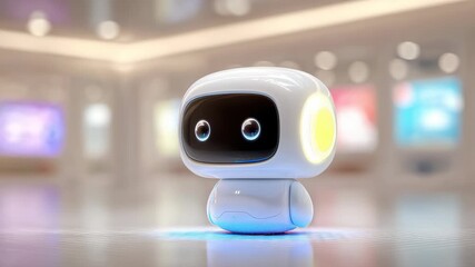 Cute Robot Exploring the Future Tech World
